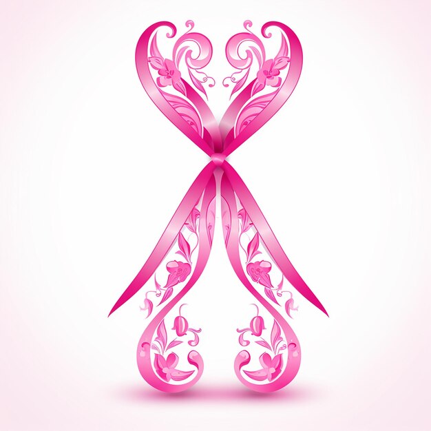 Photo clean pink ribbon for sympathy cards