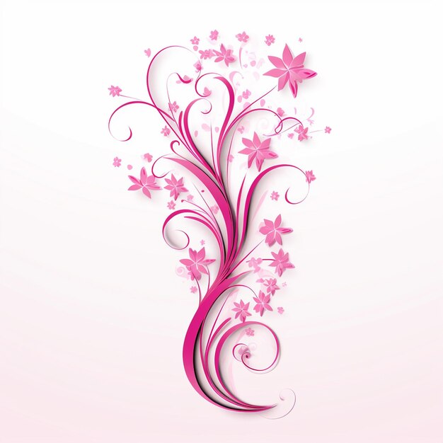 Photo clean pink ribbon on white background a crisp and polished way to show your style