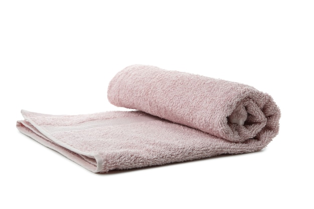 Clean rolled towel isolated on white