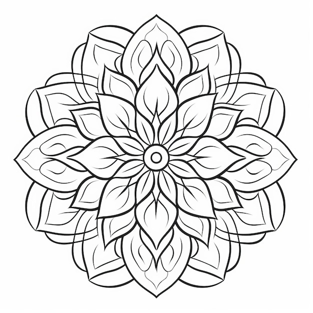 Clean Simple Line Art For Coloring Book V5