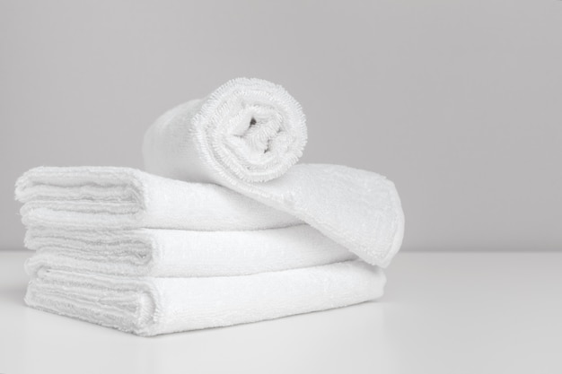 Clean soft towels on color 