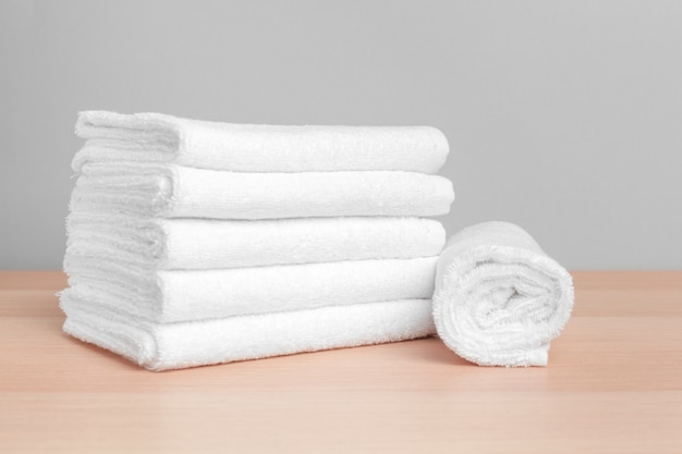 Clean soft towels on color 