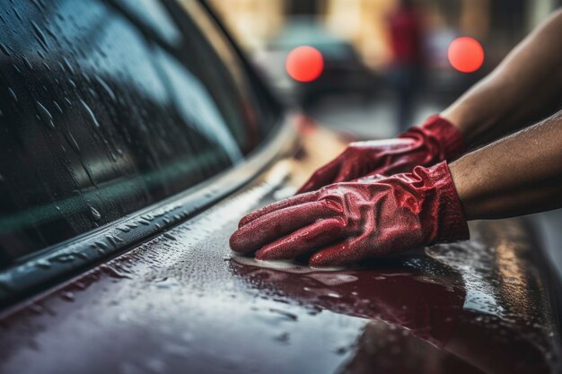 写真 車を掃除する