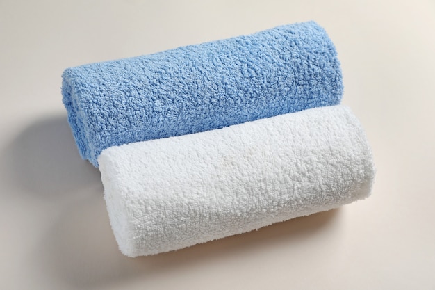 Clean towels on light background