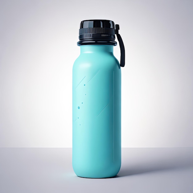 Фото Белая бутылка с чистой водой для здорового спортивного напитка