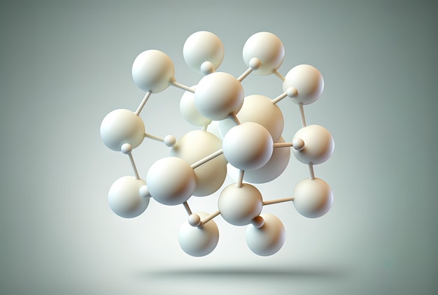 사진 과학적 또는 의학적 배경을 위한 깨끗한 흰색 추상 분자 또는 원자