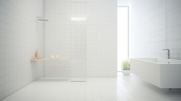 Clean White Bathroom Tiles