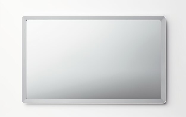 Clean White Frame Smart Mirror Isolated On White Background