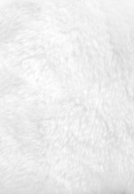 Clean white fur background close up view. Texture wallpaper