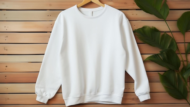 Clean White Gildan 1800 Sweater Mockup on Hanger