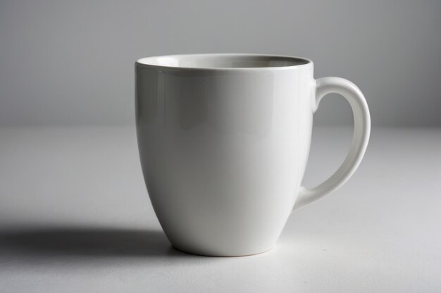 Clean white mug on white background