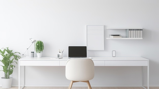 Clean White Office Desk