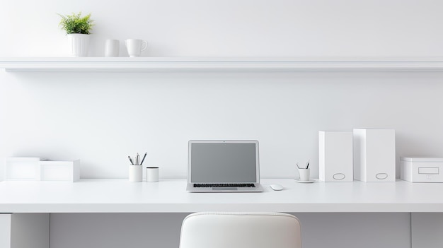 Clean White Office Desk