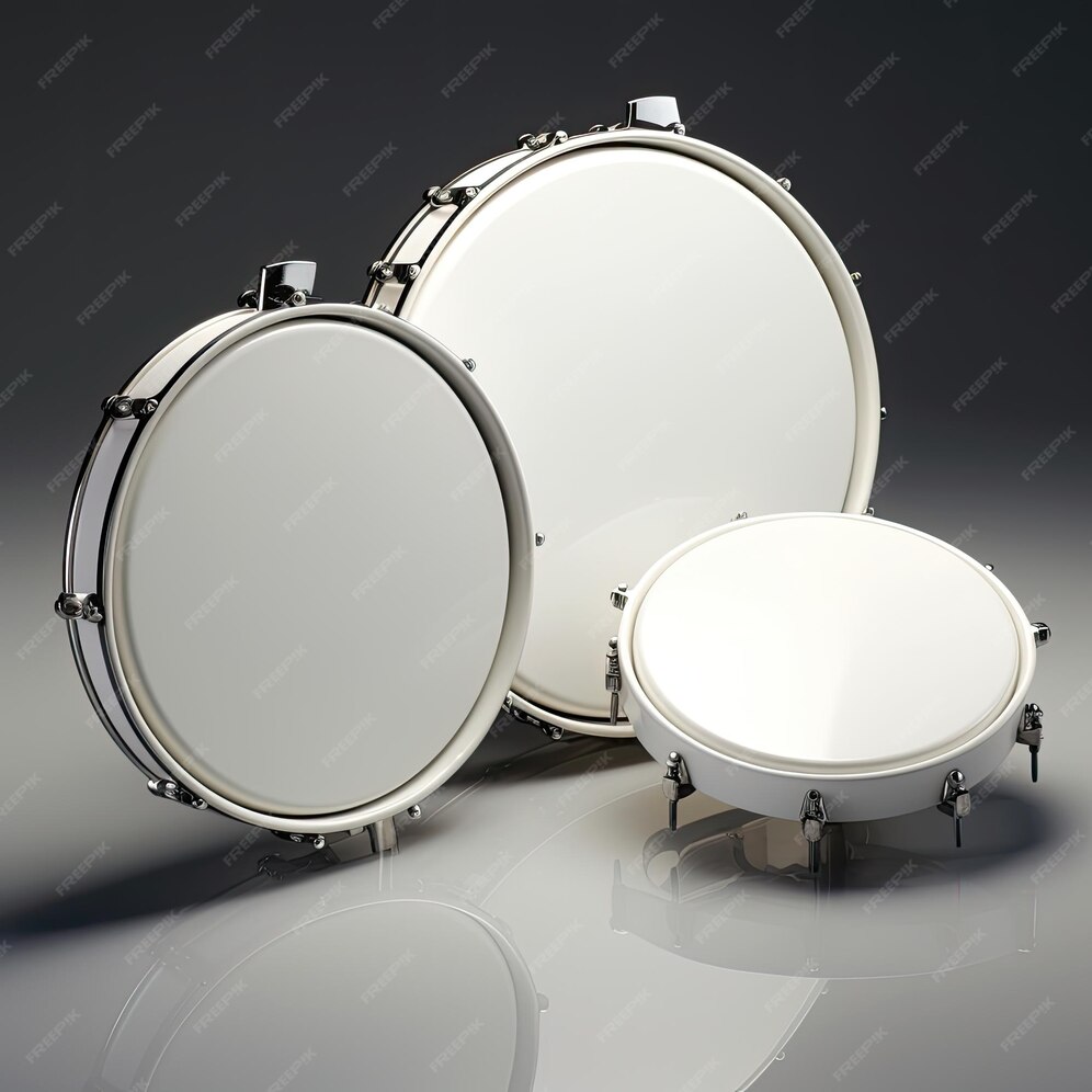 Premium AI Image Clean White Tambourine Set
