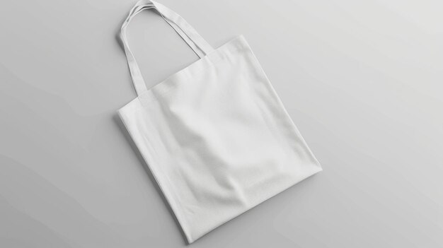 Фото Чистый макет сумки tote на сером фоне для брендинга и рекламы