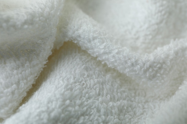 Clean white towel on whole, close up