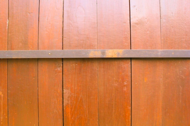 clean wood door background damaged with steel line