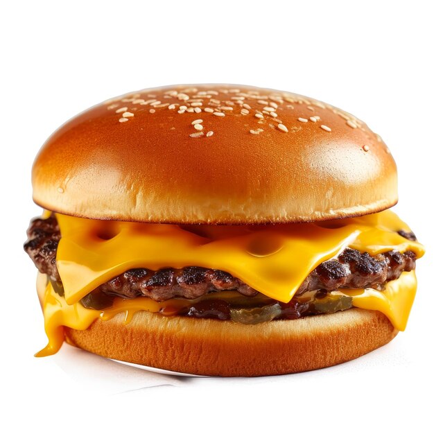 Photo cleancut cheeseburger on white