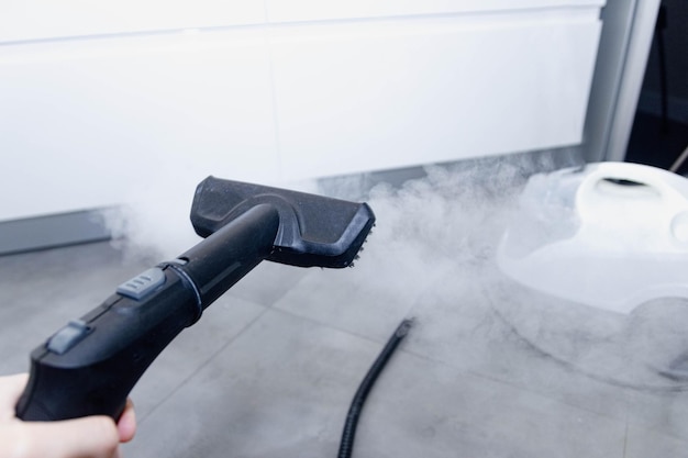 cleaning ceramic floor tiles with a steam cleaner