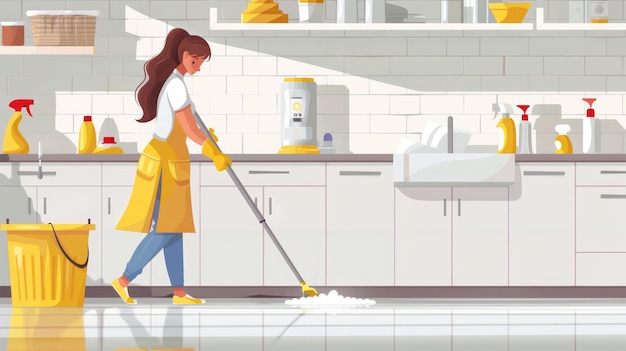 cleaning cleaning equipment cleaning servicecartoon3d line drawing