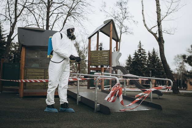 Cleaning and disinfection on the playground