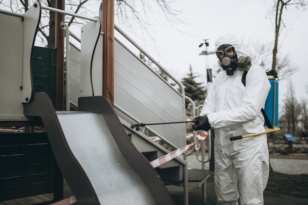 Cleaning and disinfection on the playground