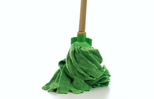 Cleaning floor mop isolated against white background