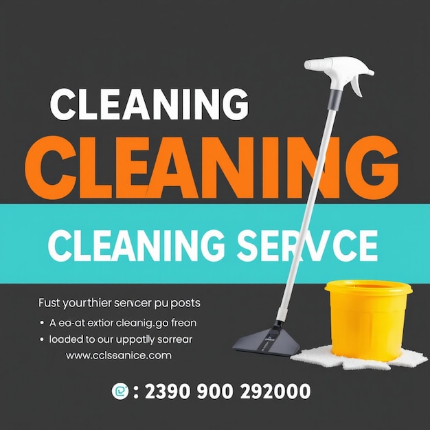 cleaning service square flyer social media post or instagram banner template