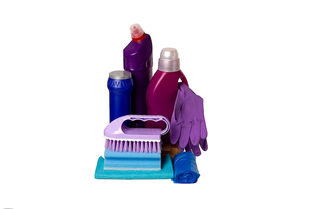 Cleaning set with tools and products