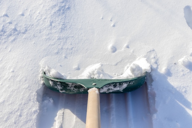 Cleaning snow after snowstorm