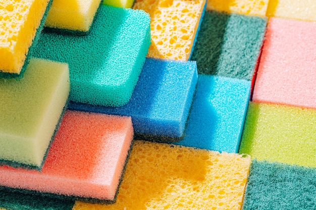 Cleaning sponge background sponges for cleaning different colors and different sizes