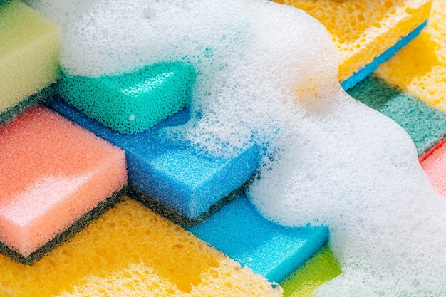 Cleaning sponge background sponges for cleaning different colors and different sizes