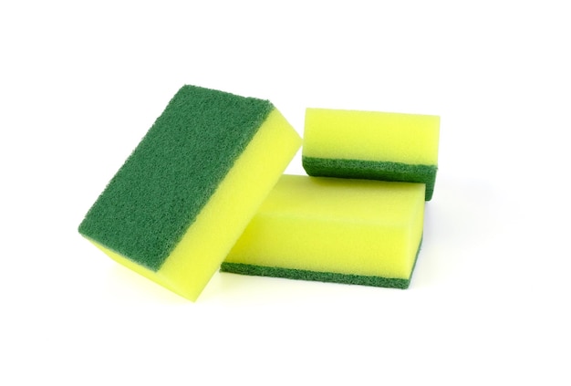 Cleaning sponges against white background