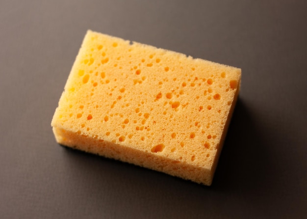 Cleaning sponges on a gray background Cleaning concept cleaning serviceTop view
