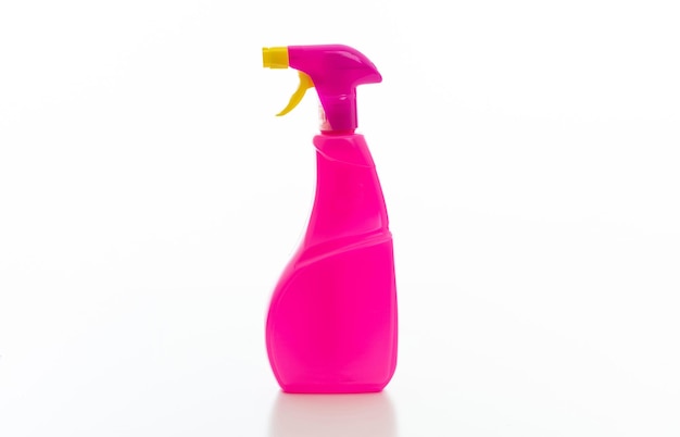 Cleaning spray bottle isolated against white background