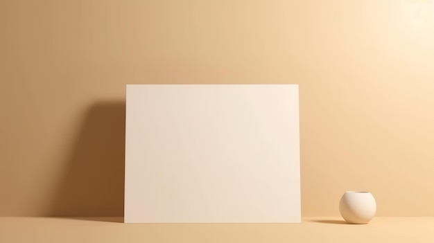 Cleanse Clear surface canvas paper card Organize with copy space for your substance message Light and shadows alter shape organize level establishment AI Generated