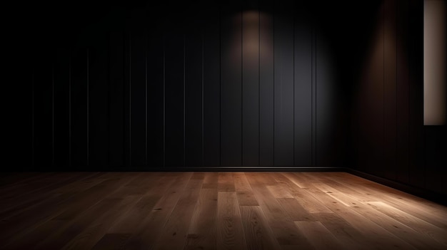 Cleanse lichte hopeloze verdeler met schitterende clair-obscur en houten vloer Creatieve bron AI gegenereerd