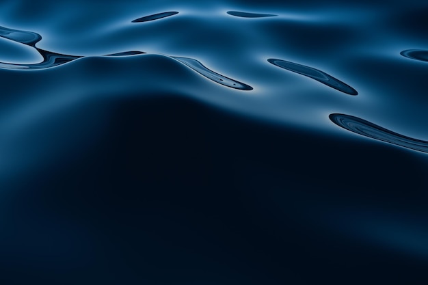 Clear blue ocean background gradient water surface 3d rendering