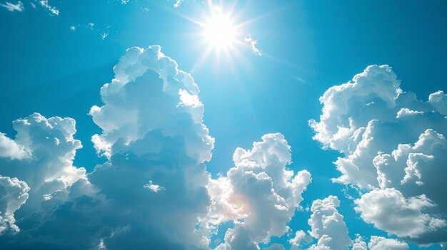 Clear Blue Skies With Sunshine Scattered Background