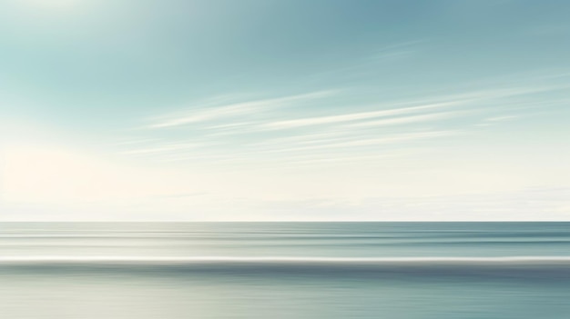 Clear blue sky sunset with horizon on calm ocean sea background Picturesque