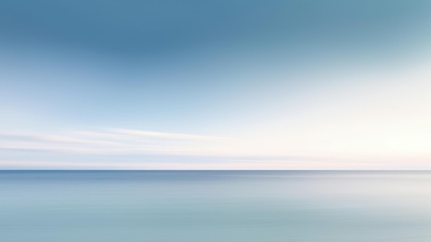 晴れた青い空の夕暮れ 静かな海の背景の地平線 絵画的な
