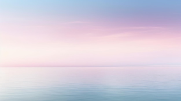 Clear blue sky sunset with horizon on calm ocean seascape backgroundPicturesque