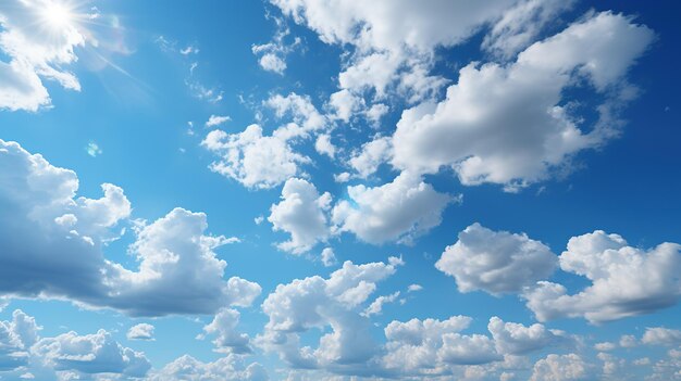 Ясное голубое небо с облаками