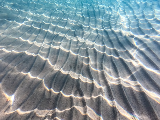 Clear blue water, underwater shooting of the bottom of the sea