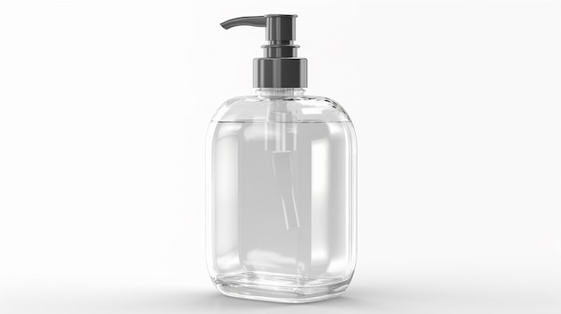 Photo a clear bottle of liquid soap with a clear top.