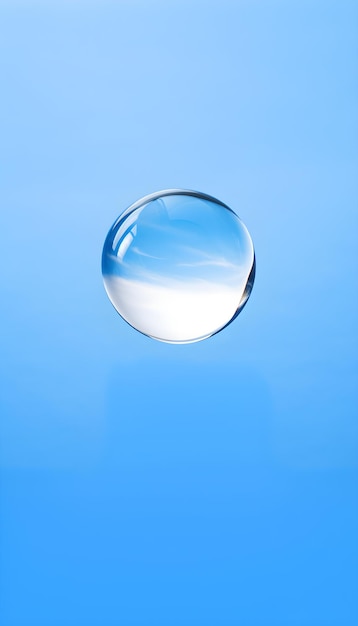 空の反射を持つ透明な泡