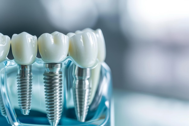 Clear Closeup View Of Dental Implant Perfect For Text Placement In Advertisements