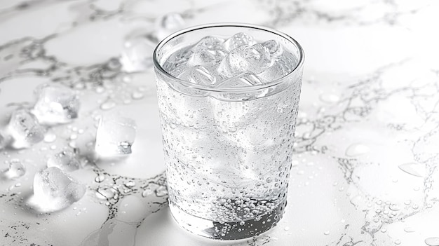 Photo clear drinking water shines in a glass embodying health and vitality