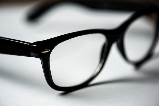 Clear eyeglasses concept white background