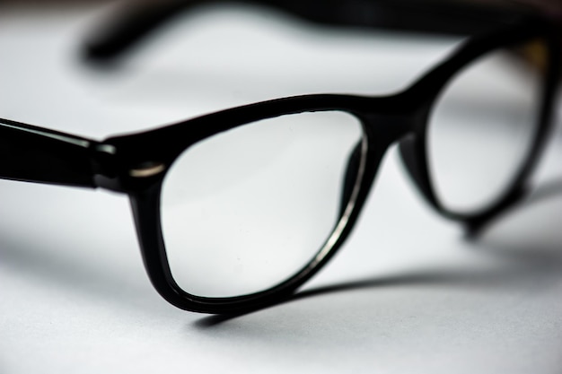 Clear eyeglasses concept white background